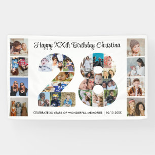 28. Geburtstagsfeier Nummer 28 Fotocollage Banner