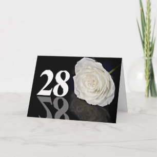 28. Geburtstagskarte mit klassisch weißer Rose Karte
