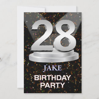 28. Geburtstagsparty Einladung einen Namen hinzufü