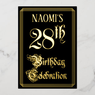 28. Geburtstagsparty - Extravagantes Drehbuch und  Folieneinladung