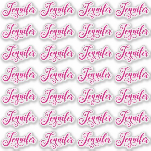 28 Hot Pink Decorative Jennifer Aufkleber (Vorderseite)