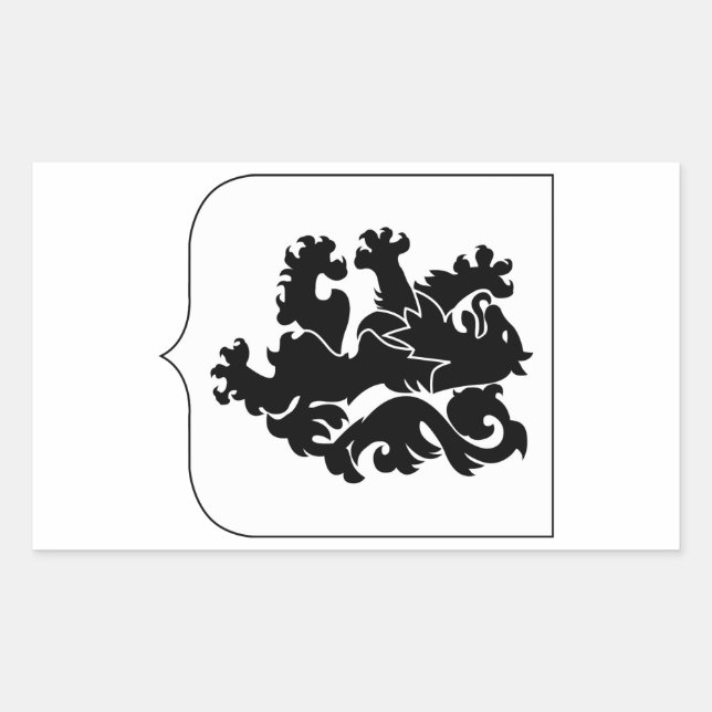 28. Infanterie-Regiment - Schwarze Löwen Rechteckiger Aufkleber (Vorderseite)