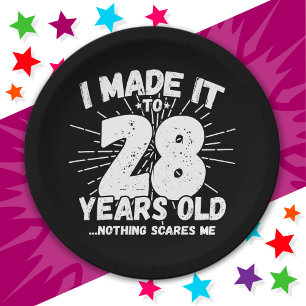 28 Jahre alt Sarcastic Meme Funny 28. Geburtstag Pappteller