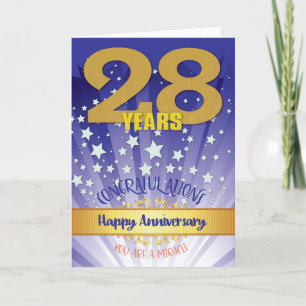 28 Jahre Erholung Jahrestag kühne Zahl Karte