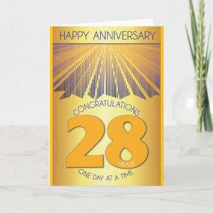 28 Jahre Nüchternheitsjubiläum Golden Ray 12-Sch Karte
