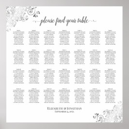28 Tafelsilber für Hochzeitssitze weiß Poster