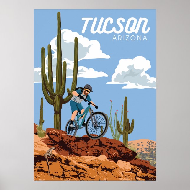 28"x20" Mountain Bike - Tucson, Arizona Poster (Vorne)