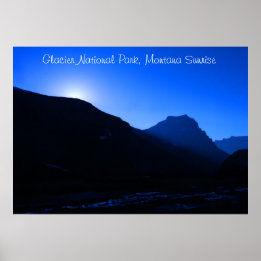 28" x 20" Glacier National Park Sunrise Poster