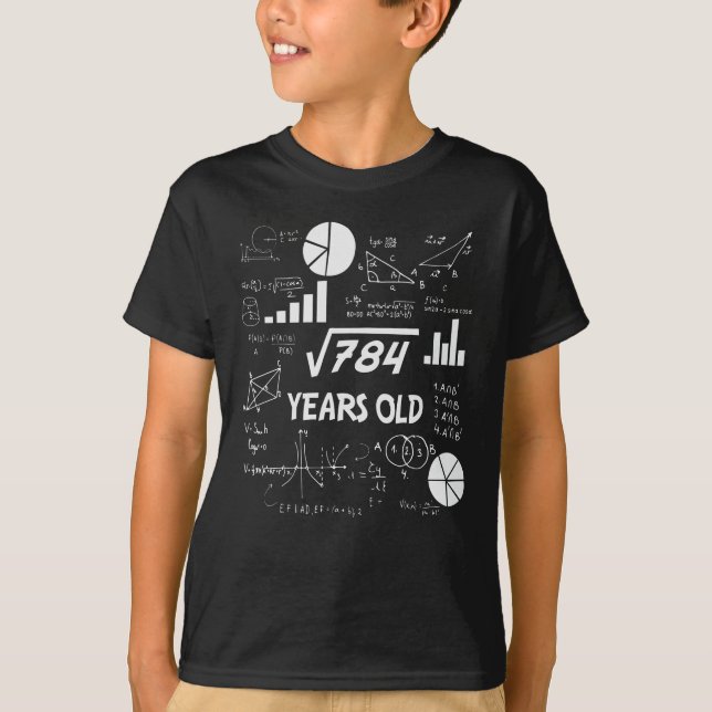 28th Birthday Square Root Math 28 Years Old Bday T-Shirt (Vorderseite)