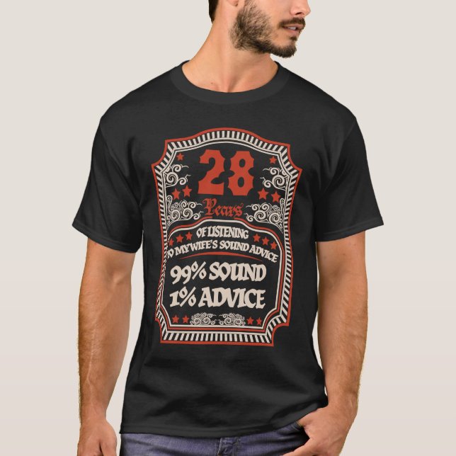 28th Wedding Anniversary For Him  Man Husband T-Shirt (Vorderseite)