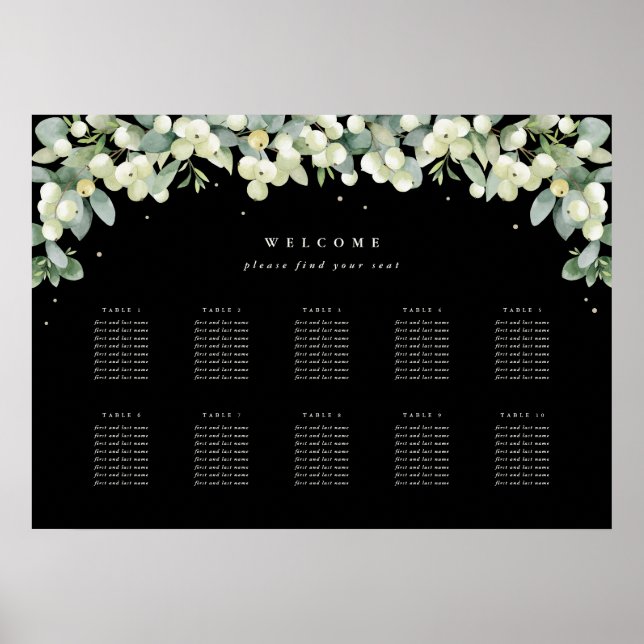 28x20" 10 Tische mit 8 Sitzen Chart Poster (Vorne)