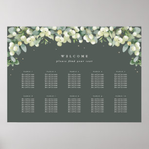 28x20" 10 Tische Sitzplan Poster für 8 Personen