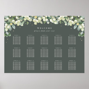 28x20" 15 Tabellen mit 8 Sitzen Chart Poster