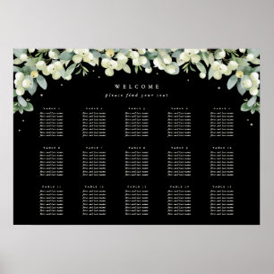 28x20" 15 Tische Sitzplan Poster für 8 Personen