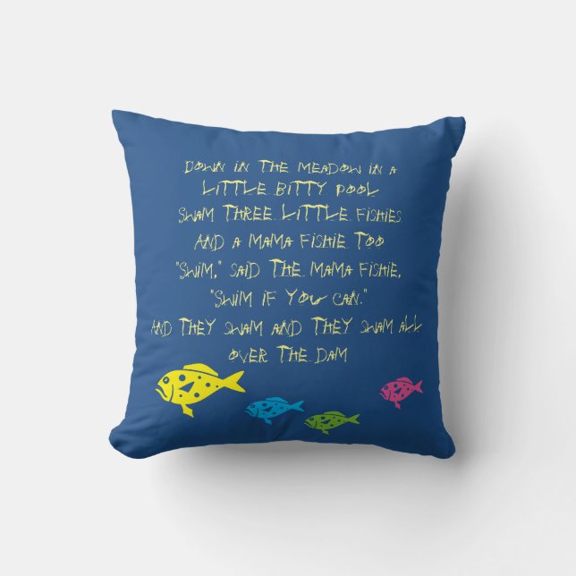 $ 29.95/€ 27,95 drei wenig Fishies Kissen (Vorderseite)