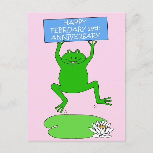 29. Februar Jahrestag Glückwünsche Postkarte (Vorderseite)