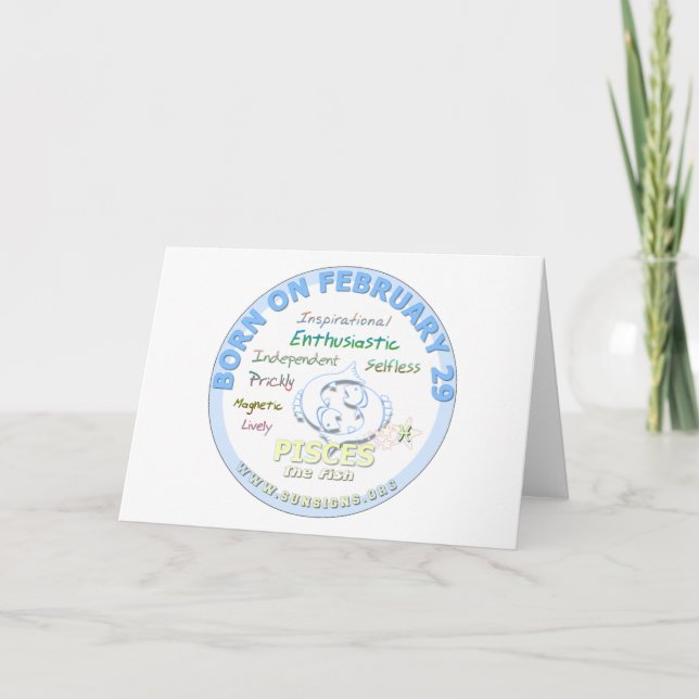 29. Februar - Pisces Karte (Vorderseite)