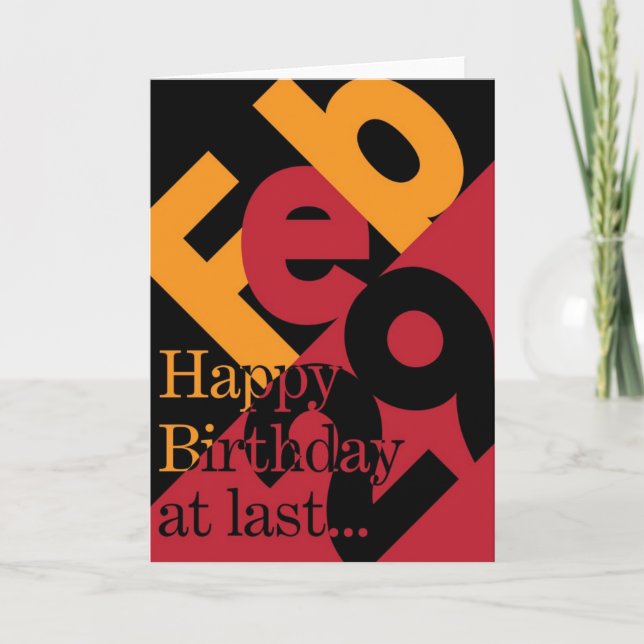 29 février carte de joyeux anniversaire (Devant)