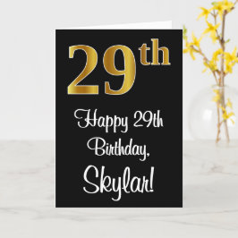 29. Geburtstag ~ Elegante Luxuriöse Imitate Gold L Karte