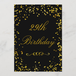 29. Geburtstag Glamour Gold Confetti Einladung