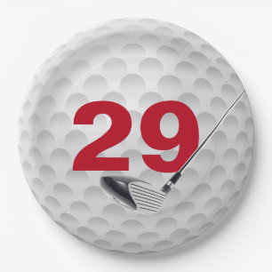 29. Geburtstag Golf Ball Design Paper Plate Pappteller
