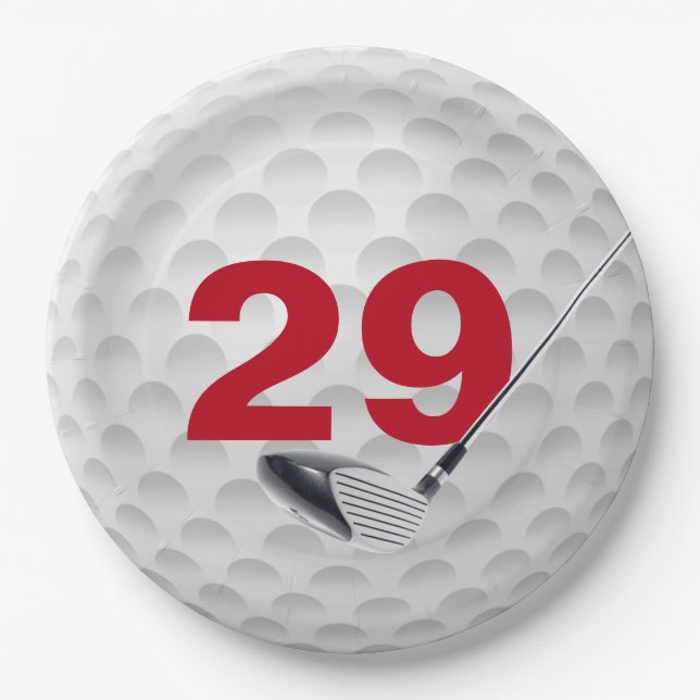 29. Geburtstag Golf Ball Design Paper Plate Pappteller (Vorderseite)