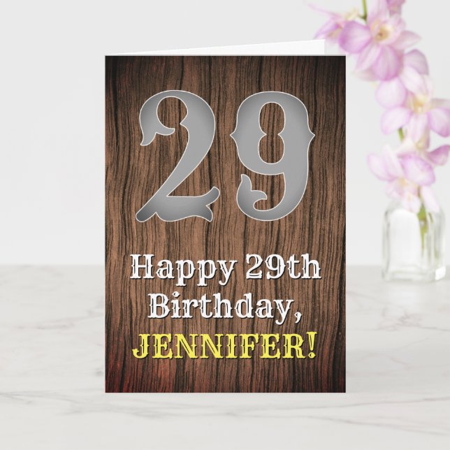 29. Geburtstag: Inspirierter Country Western Look, Karte (Orchidee)