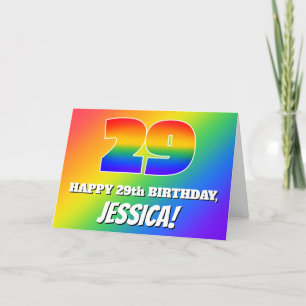 29. Geburtstag: Mehrfarbiges Regenbogenmuster # 29 Karte