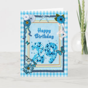 29. Geburtstag mit Scrapbook-Effekt Karte