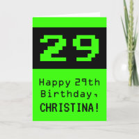29. Geburtstag: Nerdy / Geeky Style "29" und Name