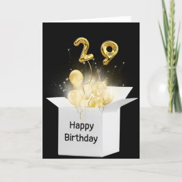 29. Geburtstagsballons in weißer Box Karte