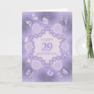 29. Geburtstagskarte mit Lavendel-Blume Karte