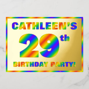 29. Geburtstagsparty — Spaß, Regenbogenspektrum "2 Folieneinladung