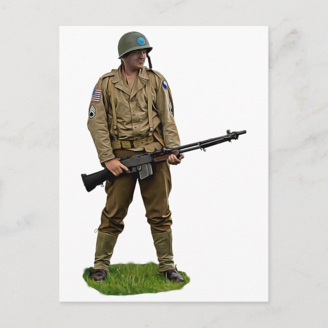 29. Infanterieabteilung der USA - BAR Gunner Postkarte (Vorderseite)