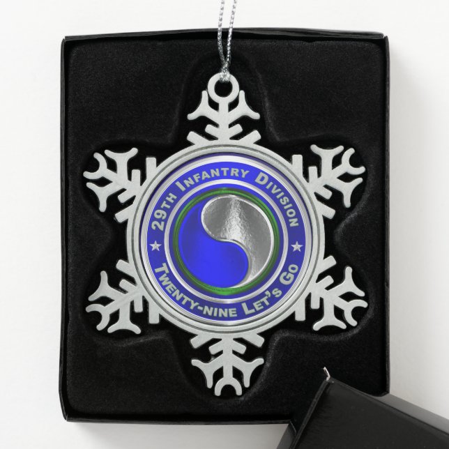 29. Infanterieabteilung Schneeflocken Zinn-Ornament (Box)