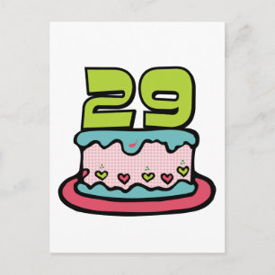 29-jähriger Geburtstagskuchen Postkarte