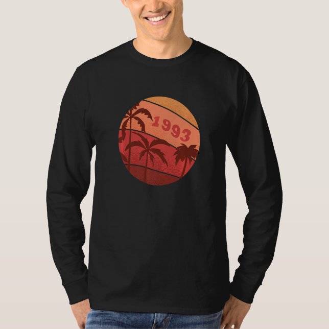 29. Jubiläum Classic Retro Palm Sunset Birthda T-Shirt (Vorderseite)