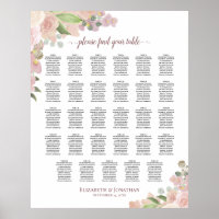 29 Tabelle Elegant Rosa Blütensitzkarte