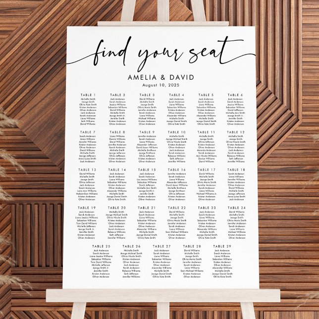 29 Tableaux Trouvez Votre Siège Tableau De Sièges (Créateur téléchargé)