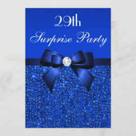 29. Überraschung Party Royal Blue Sequins und Bow Einladung