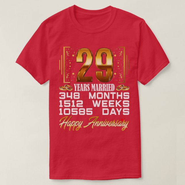 29 Years Married  Funny 29th Wedding Anniversary  T-Shirt (Design vorne)