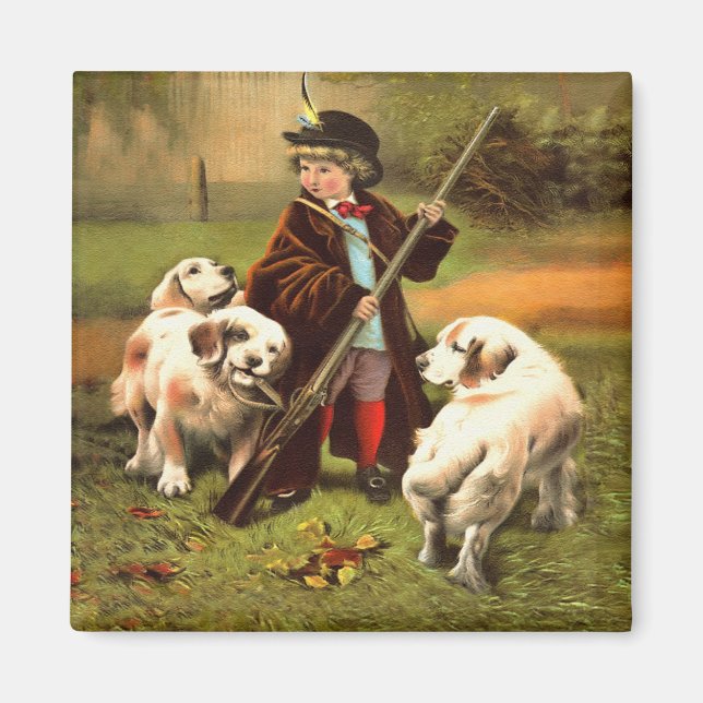 29a Boy and Retrievers Magnet (Vorne)