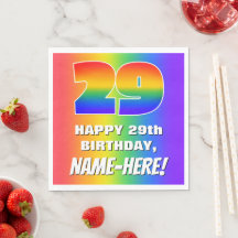 29th Birthday: Colorful, Fun Rainbow Pattern # 29