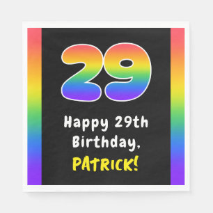 29th Birthday: Rainbow Spectrum # 29, Custom Name Serviette