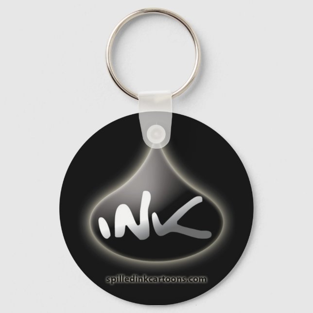 2,25" Tinte Drop Schlüsselkette - schwarz Schlüsselanhänger (Vorderseite)