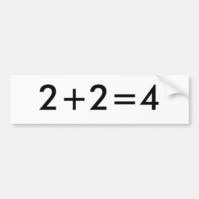 2+2=4 AUTOAUFKLEBER (Vorne)