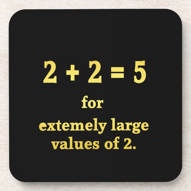 2 + 2 = 5 Funny Math Joke Getränkeuntersetzer (Vorderseite)