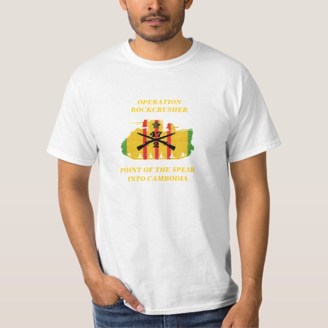 2/47th Inf. Punkt des Stangen-Kambodscha-Shirts T-Shirt (Vorderseite)