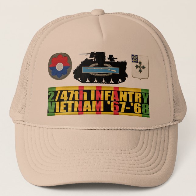2/47th Infanterie Vietnam '67- 'Hut CIB-68 M113 Truckerkappe (Vorderseite)
