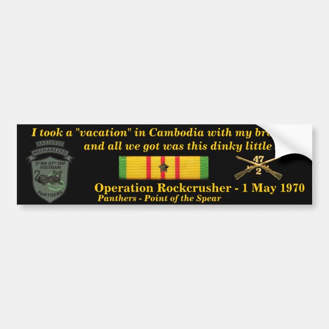 2/47th Kambodschanische Ferien Autoaufkleber (Vorne)